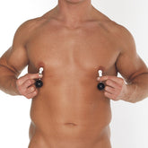 Nipple Clamps With Round Black Weights > Bondage Gear > Nipple Clamps
